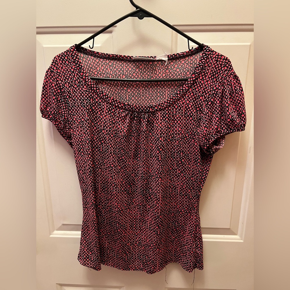 Worthington Stretch Red/Pink and Black Women's Top